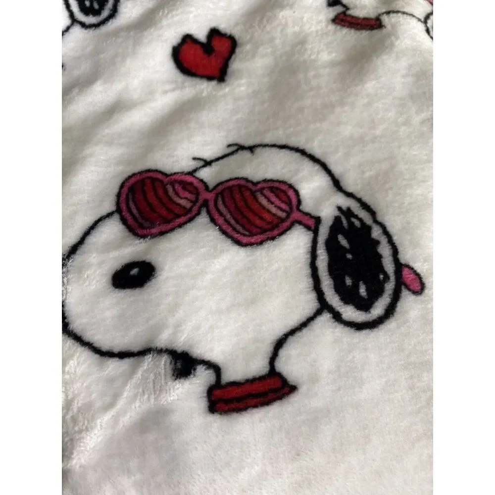 Peanuts Snoopy Hearts Valentine's Throw Blanket Super Soft 50X70” Joe‎ Cool NEW
